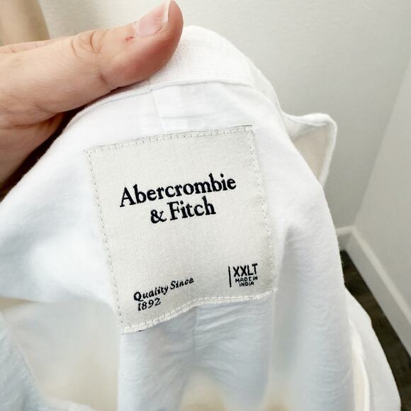 [Abercrombie & Fitch] White Square Neck Button Front Linen Mini Dress XXL Tall - Picture 11 of 12